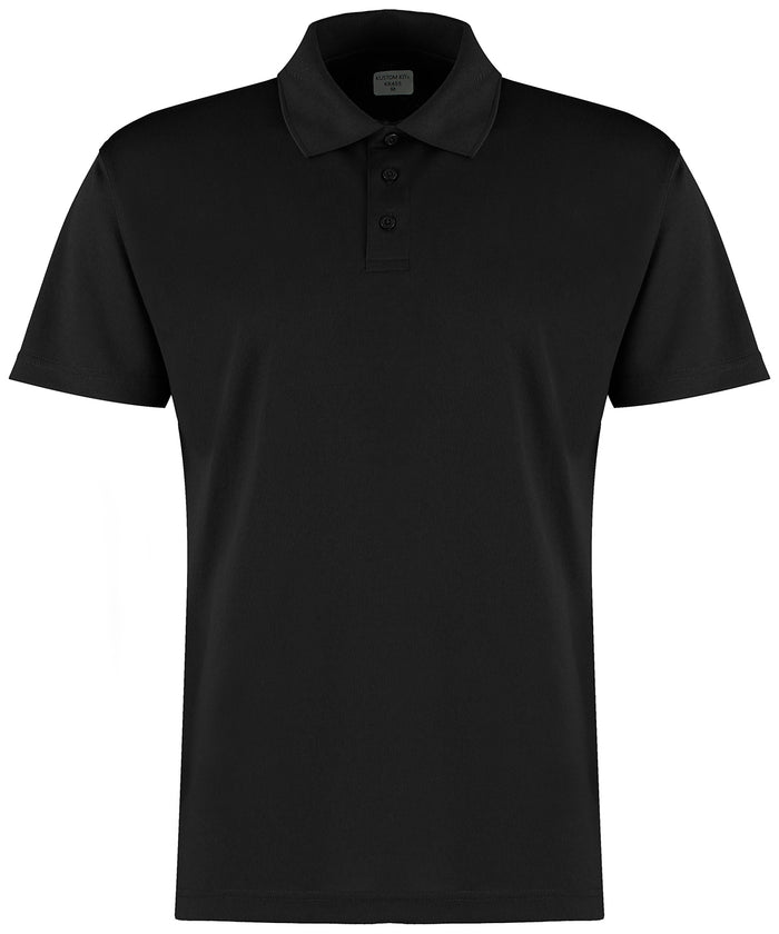 Kustom Kit Regular Fit Micro Mesh Polo with Cooltex® Plus - Black
