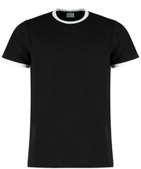 Kustom Kit Fashion Fit Ringer Tee - Black/White