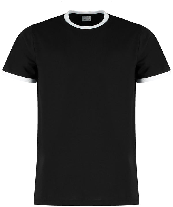 Kustom Kit Fashion Fit Ringer Tee - Black/White