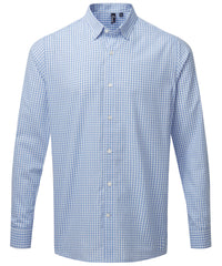 Premier Maxton Check Long Sleeve Shirt - Light Blue/White
