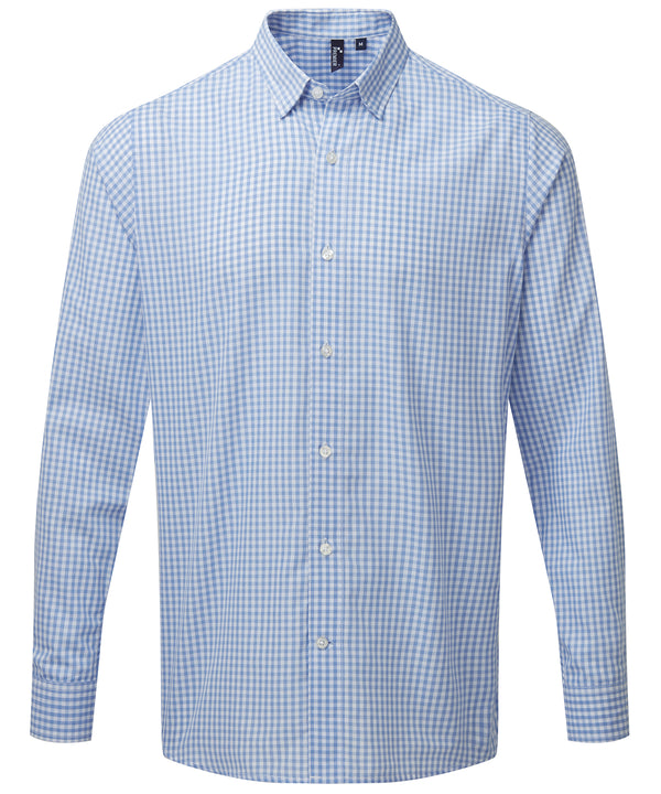 Premier Maxton Check Long Sleeve Shirt - Light Blue/White