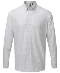 Premier Maxton Check Long Sleeve Shirt - Silver/White