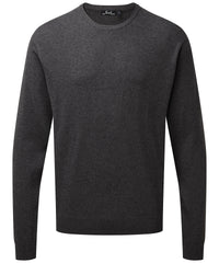 Premier Crew Neck Cotton-rich Knitted Sweater - Charcoal