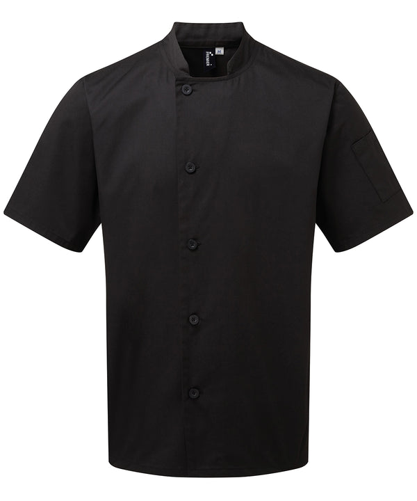 Premier Chef's Essential Short Sleeve Jacket - Black