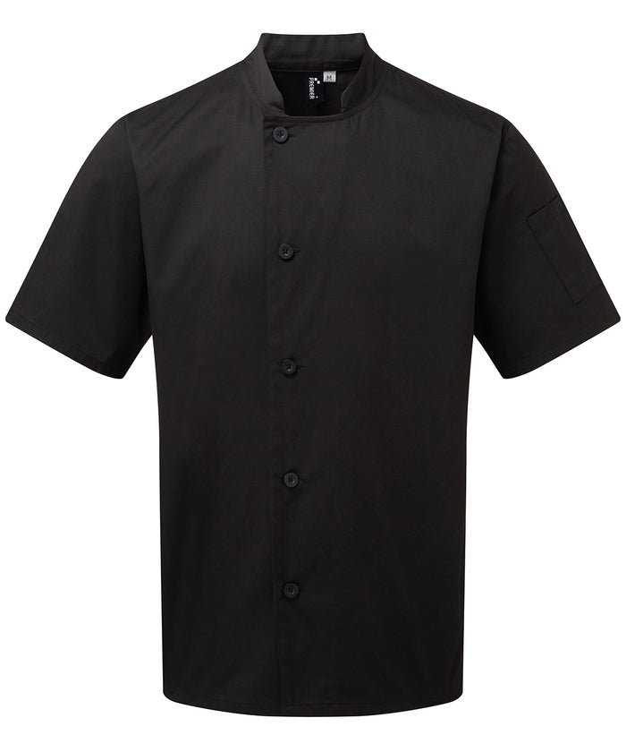 Premier Chef's Essential Short Sleeve Jacket - Black
