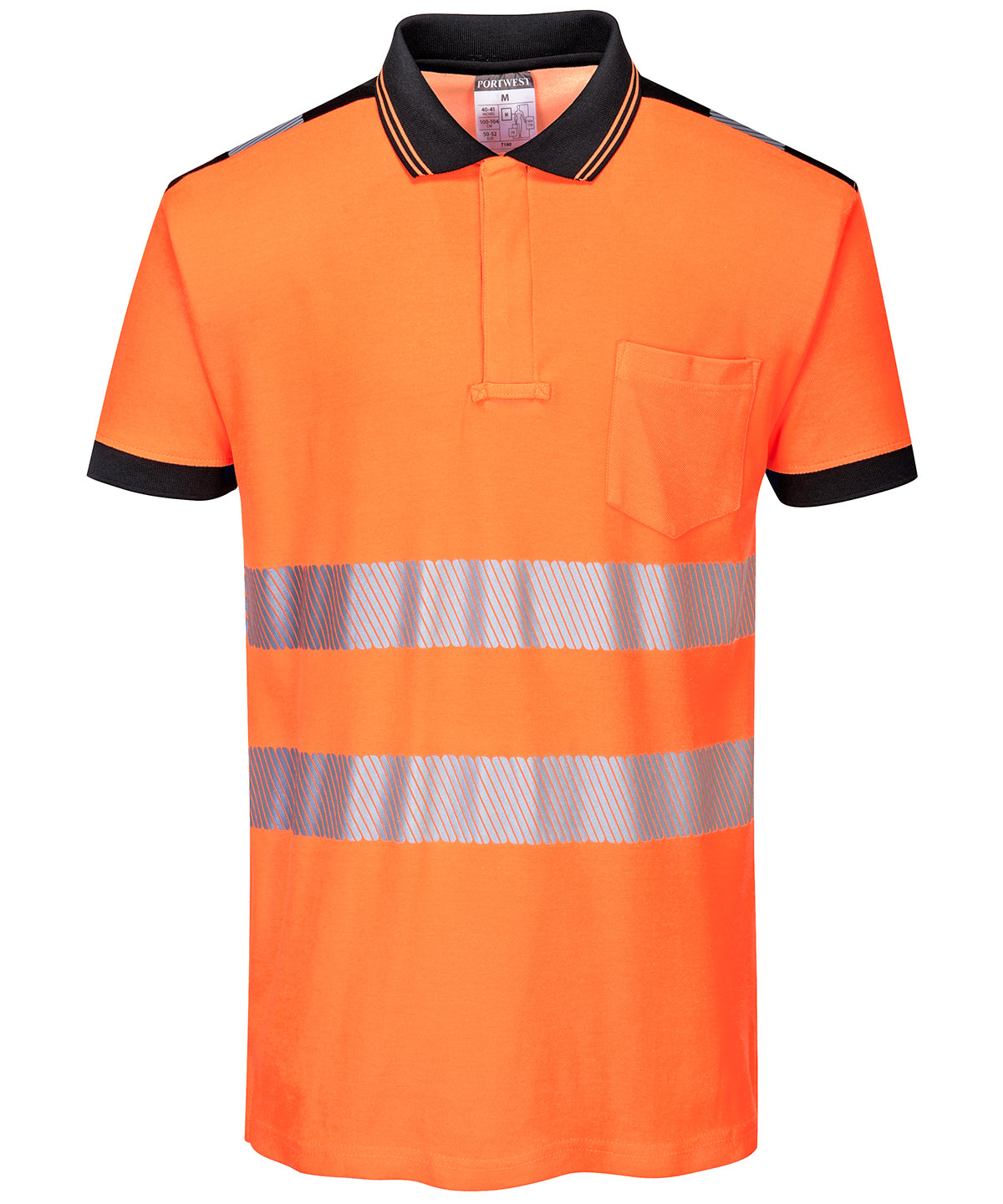 Portwest PW3 Hi-vis Polo Shirt - Orange/Black