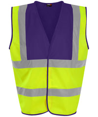 Prortxhighvisibility Waistcoat - HV Yellow/Purple