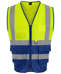Prortxhighvisibility Executive Waistcoat - HV Yellow/Royal Blue
