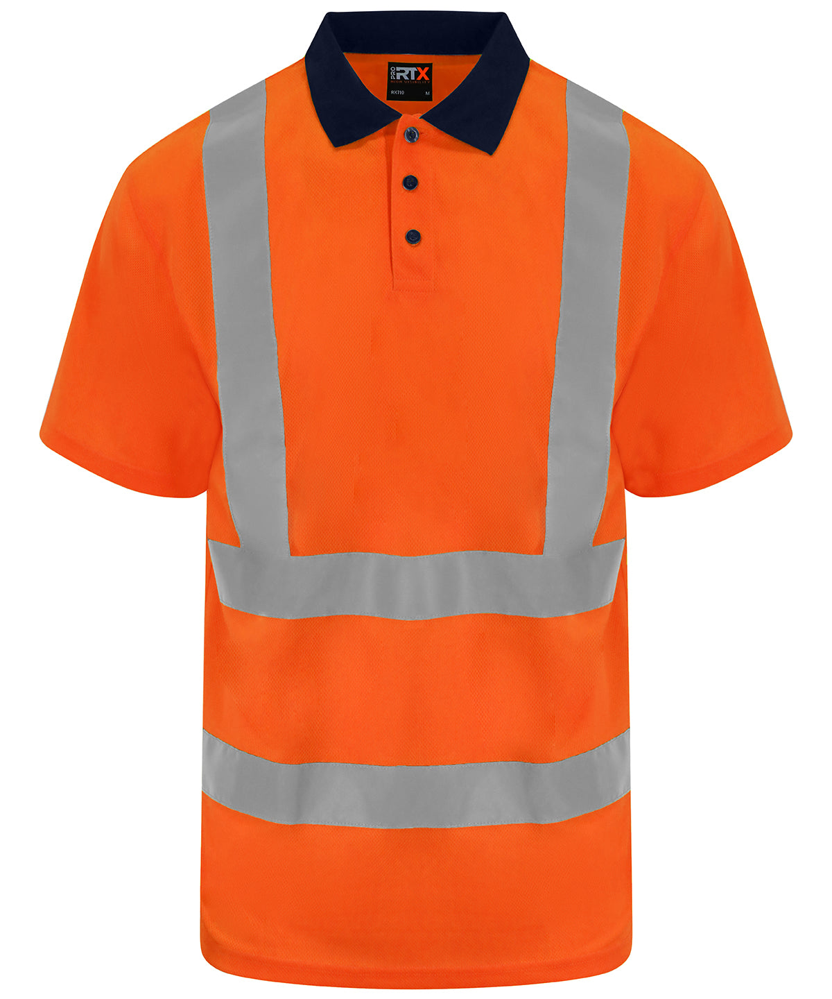 Prortxhighvisibility High Visibility Polo - HV Orange/Navy