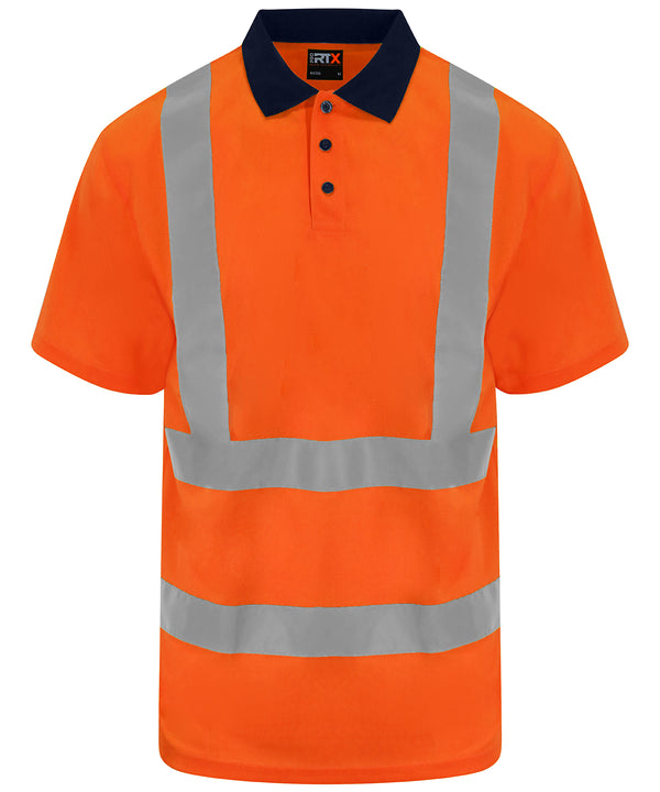 Prortxhighvisibility High Visibility Polo - HV Orange/Navy