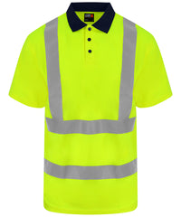 Prortxhighvisibility High Visibility Polo - HV Yellow/Navy