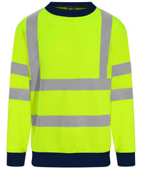 Prortxhighvisibility High Visibility Sweatshirt - HV Yellow/Navy