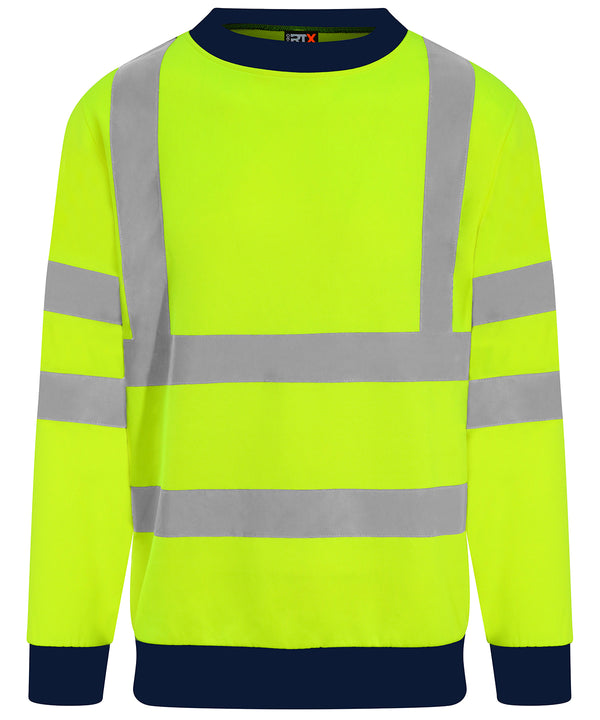 Prortxhighvisibility High Visibility Sweatshirt - HV Yellow/Navy