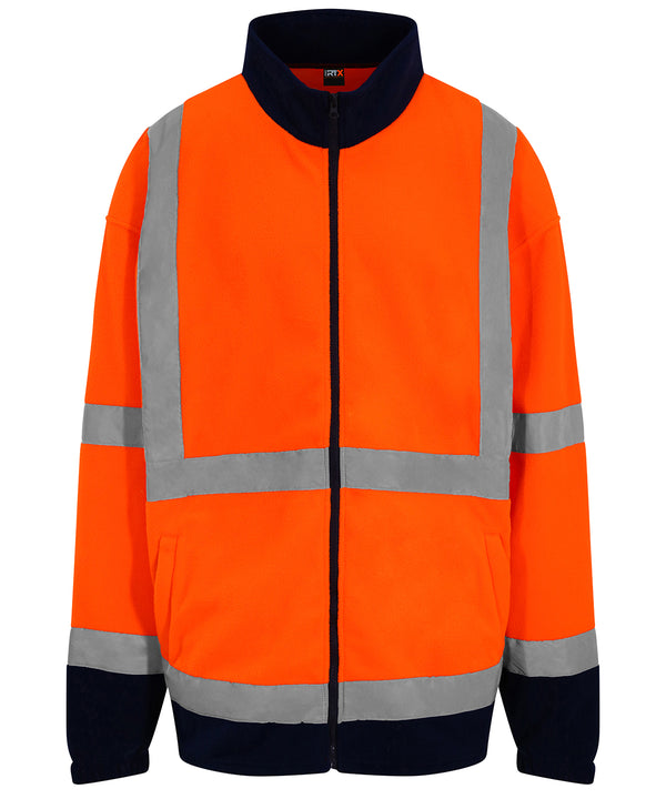 Prortxhighvisibility High Visibility Full-zip Fleece - HV Orange/Navy