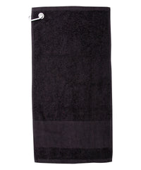 Towel City Printable Border Golf Towel - Black