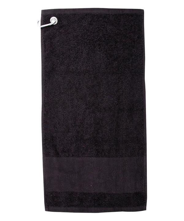 Towel City Printable Border Golf Towel - Black