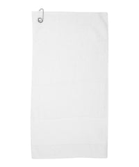 Towel City Printable Border Golf Towel - White