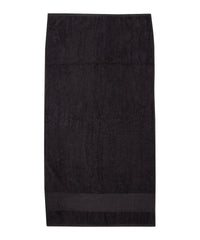 Towel City Printable Border Hand Towel - Black