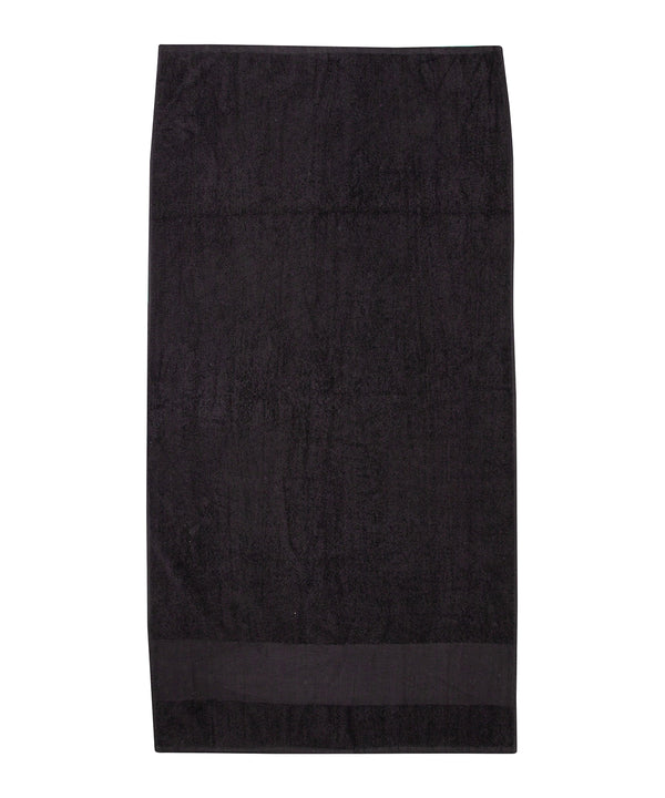 Towel City Printable Border Hand Towel - Black