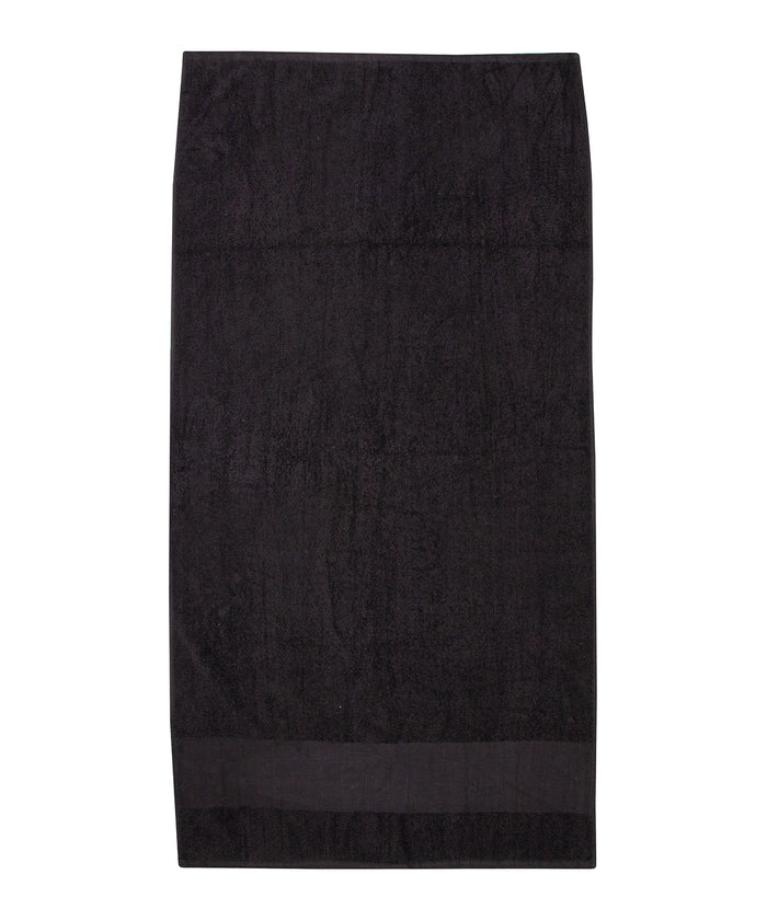 Towel City Printable Border Hand Towel - Black