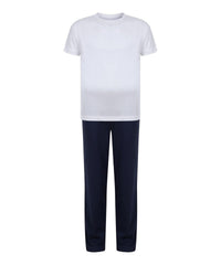 Towel City Kids Long Pyjamas - White/Navy