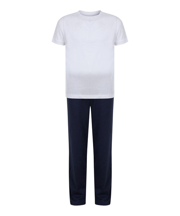 Towel City Kids Long Pyjamas - White/Navy