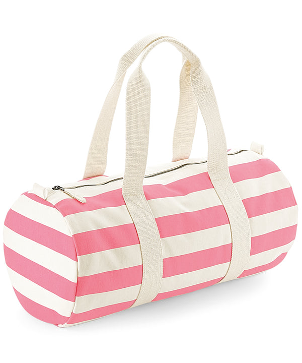 Westford Mill Nautical Barrel Bag - Natural/Pink