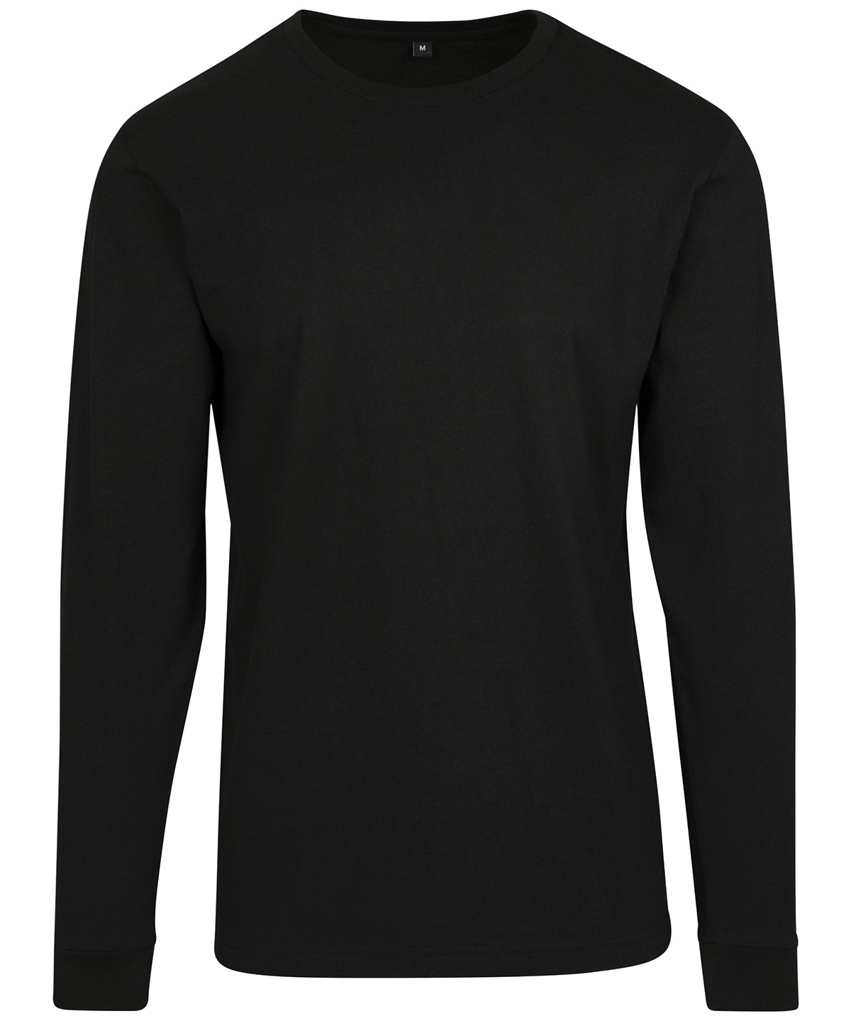 Build Your Brand Long Sleeve with Cuff Rib - Black
