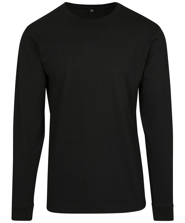 Build Your Brand Long Sleeve with Cuff Rib - Black