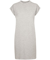 Build Your Brand Women's Turtle Extended Shoulder Dress - Heather Grey*