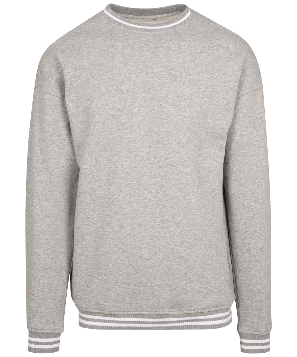 Build Your Brand College Sweat Crew - Heather Grey/White