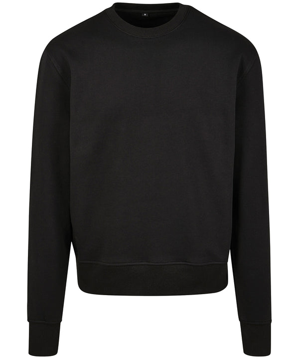 Build Your Brand Premium Oversize Crew Neck - Black