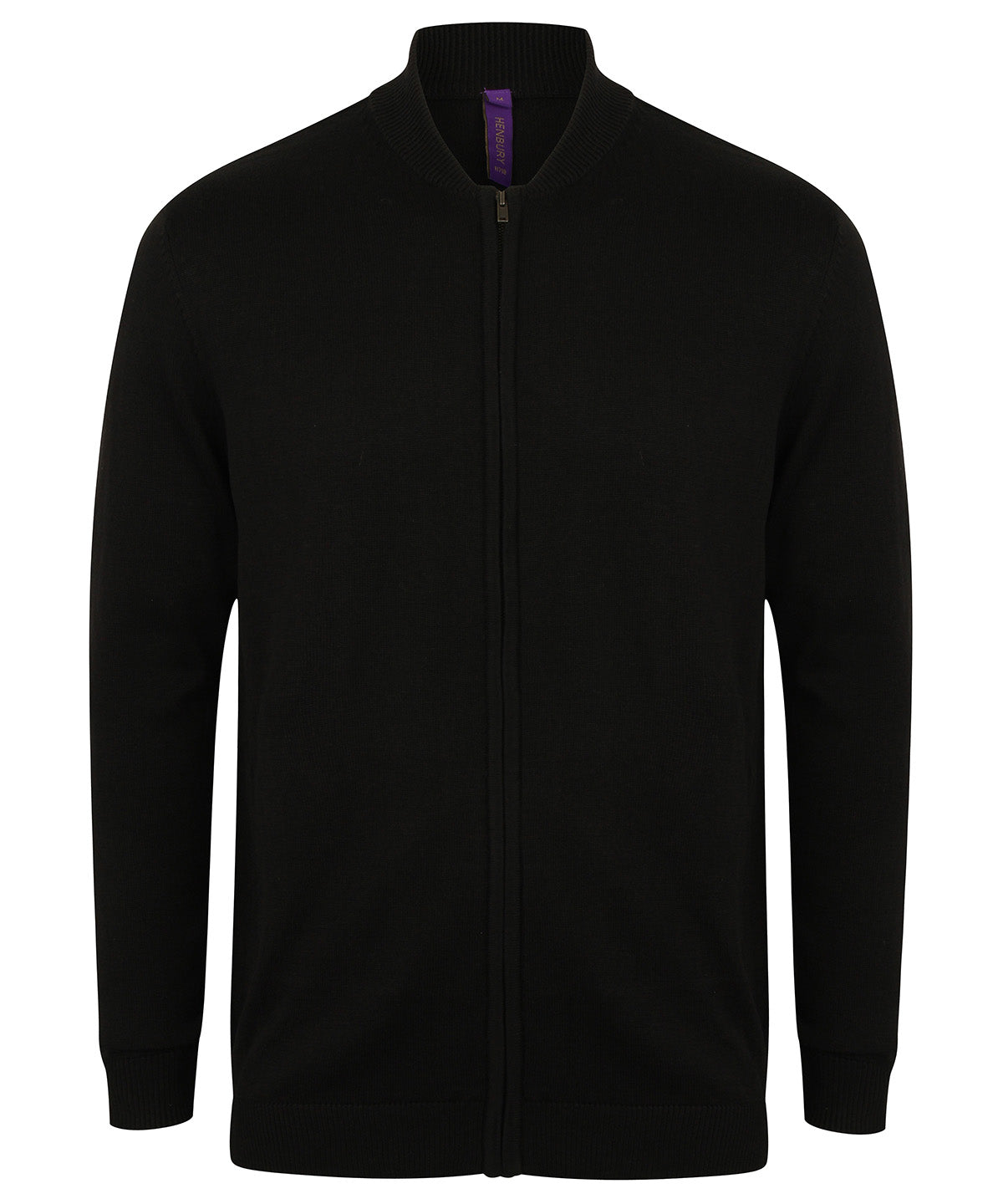 Henbury Unisex Zip-through Cardigan - Black