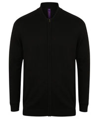 Henbury Unisex Zip-through Cardigan - Black