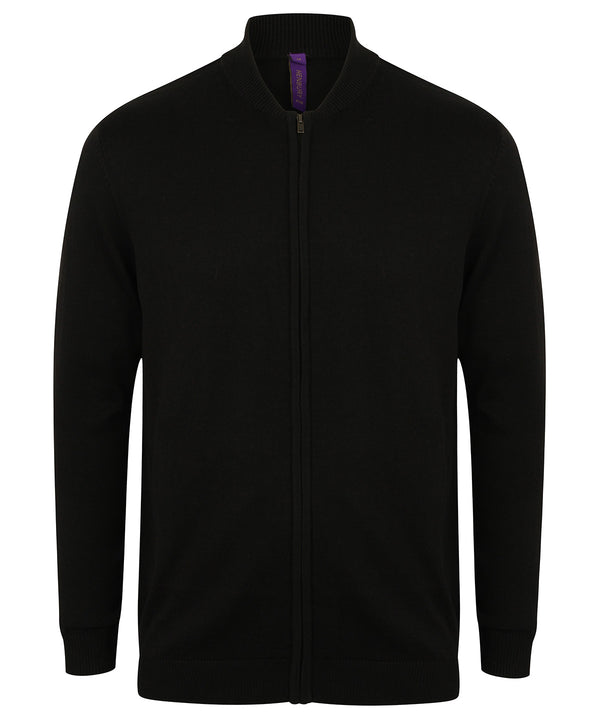 Henbury Unisex Zip-through Cardigan - Black
