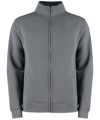 Kustom Kit Regular Fit Zipped Sweatshirt - Dark Grey Marl