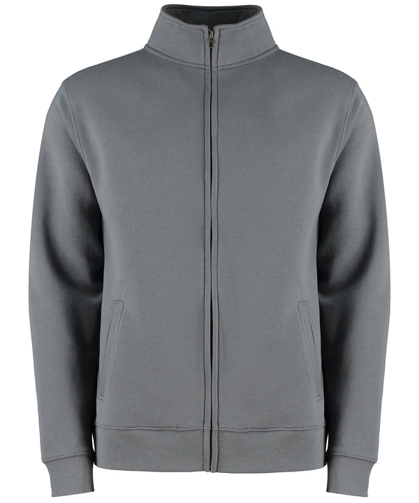 Kustom Kit Regular Fit Zipped Sweatshirt - Dark Grey Marl
