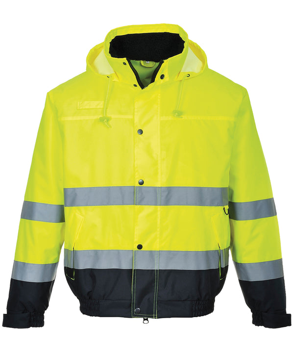 Portwest Hi-vis Bomber Jacket - Hi-Vis Yellow/Navy