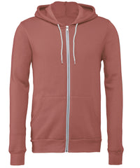 Bella Canvas Unisex Polycotton Fleece Full-zip Hoodie - Mauve
