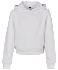 Build Your Brand Girls Cropped Sweat Hoodie - White