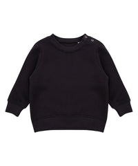 Larkwood Crew Neck Sweatshirt with Shoulder Poppers - Black
