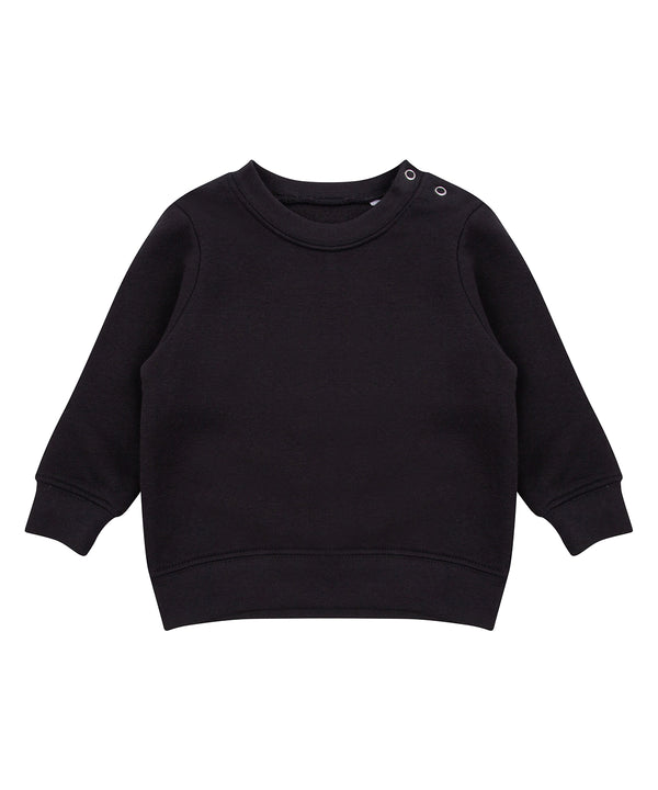 Larkwood Crew Neck Sweatshirt with Shoulder Poppers - Black