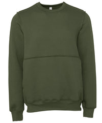 Bella Canvas Unisex Raw-seam Crew Pullover - Military Green