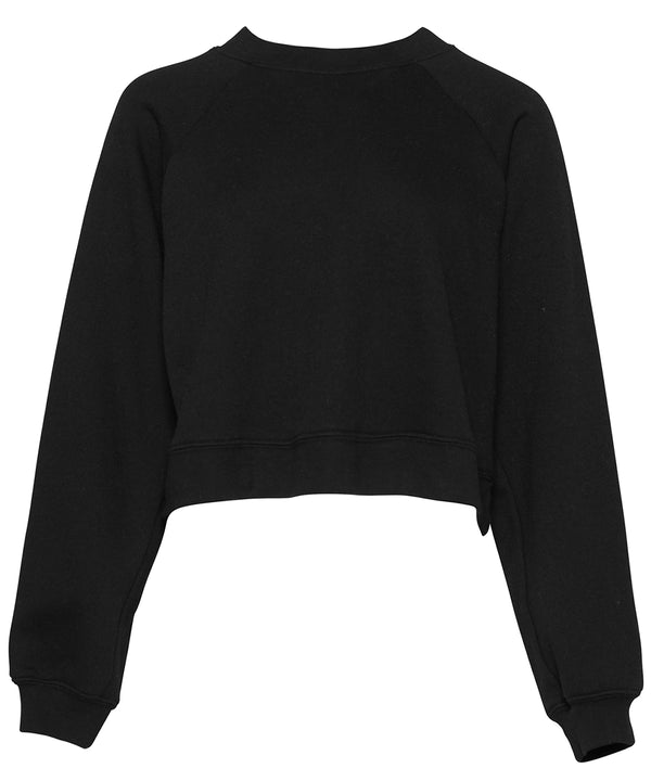 Bella Canvas Women's Raglan Pullover Fleece - Black