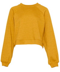 Bella Canvas Women's Raglan Pullover Fleece - Heather Mustard