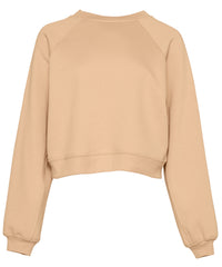 Bella Canvas Women's Raglan Pullover Fleece - Heather Sand Dune