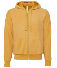 Bella Canvas Unisex Sueded Fleece Full-zip Hoodie - Heather Mustard
