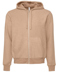 Bella Canvas Unisex Sueded Fleece Full-zip Hoodie - Heather Oatmeal