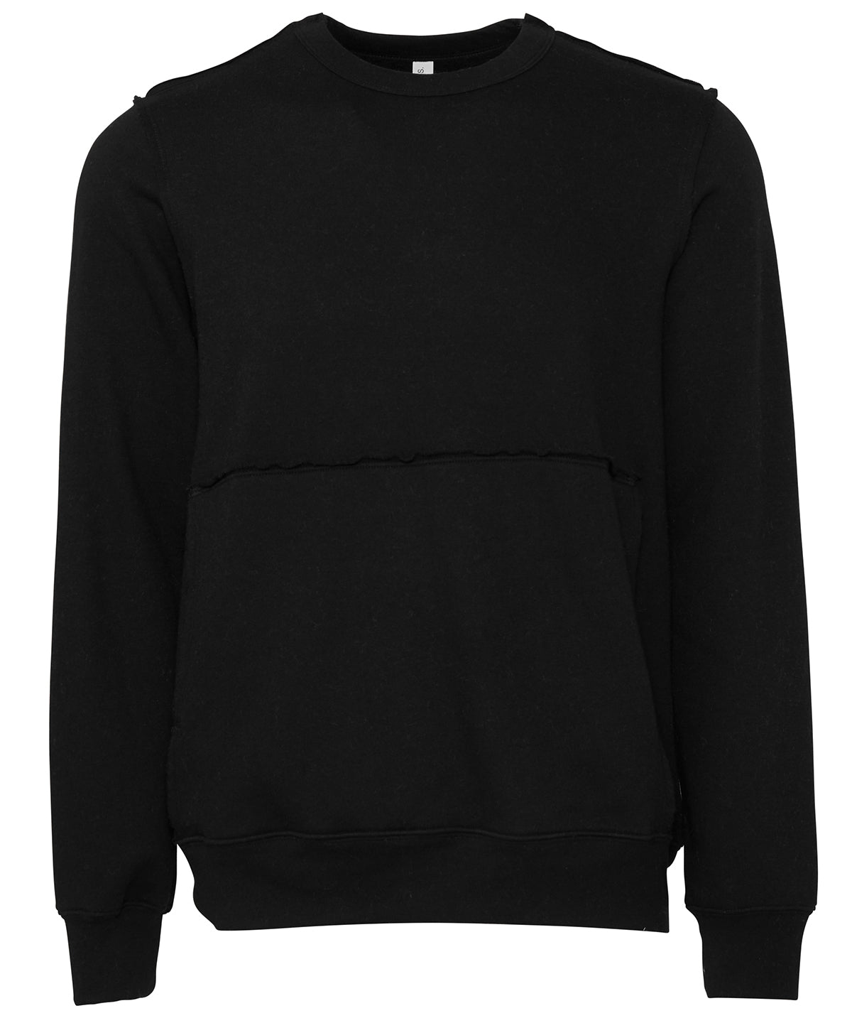 Bella Canvas Unisex Raw-seam Crew Pullover - Black