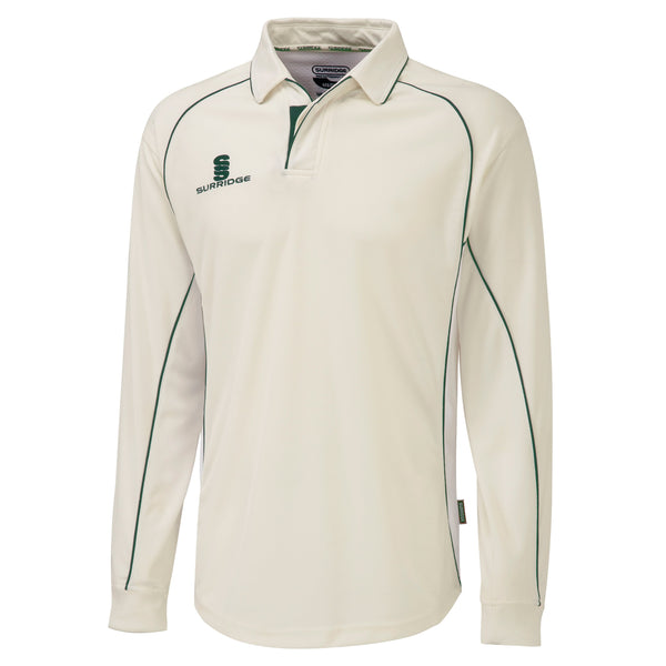 Surridge Long Sleeve Shirt - Green Trim